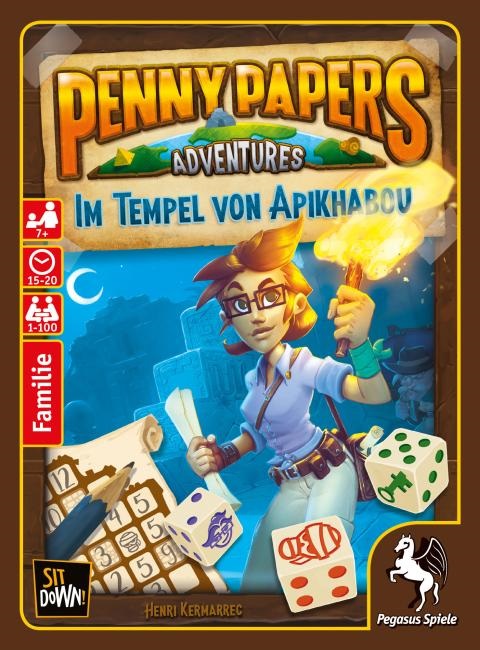 Penny Papers Im Tempel von Apikhabou Adventures Roll and Write Würfelspiel