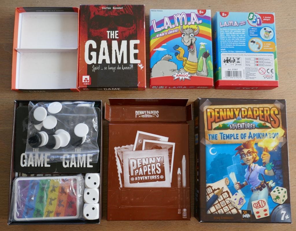 Spiele für den Urlaub kompakt einpacken The Game LAMA Penny Papers